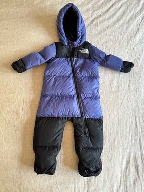 The North Face Baby Nuptse One-Piece Bunting Suit 12-18 M Cave Blue